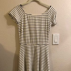 White and black skater dress